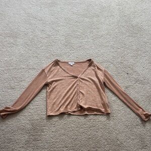 GAP Women's Light Brown Button-Up Blouse